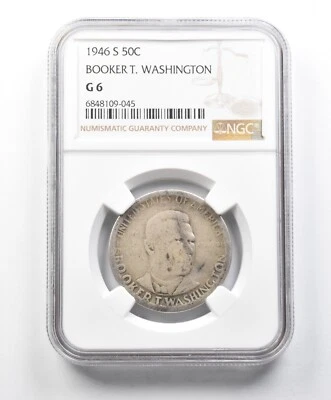 G6 1946-S Booker T Washington Commemorative Half Dollar NGC Lowball *1550 - Image 1 of 3