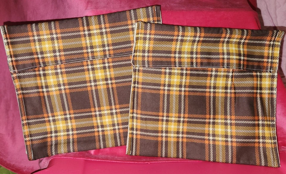 Bolsa de patatas hecha a mano para microondas marrón a cuadros Foto 1 de 1