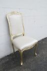 French Painted Carved High Back Desk Vanity Chair 3788