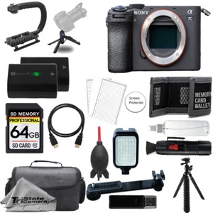 Sony a7C II Mirrorless Camera (Black) + 64GB+Ext Battery+LED Flash-ULTIMATE Kit - Picture 1 of 11