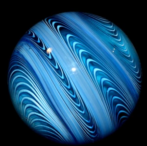JEREMY DRISKELL GLASS MARBLE/3.276"-TRANS.TURQUOISE BEAUTY-FAST WORLDWIDE SHIP - Picture 1 of 18