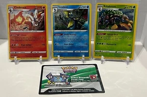 Pokémon - Sword & Shield - Rillaboom 14/202 Cinderace 34/202 Inteleon 058 w/Code - Picture 1 of 2