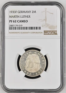 Only 1 Better! Germany, Third Reich, 1933-F 2 Mark Luther, NGC PR62 Cameo - Picture 1 of 2