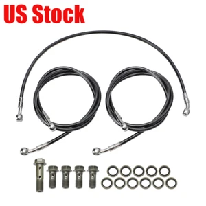 Steel Braided Front & Rear Brake Lines + 2" For Yamaha Banshee 350 1990-2006 US - Picture 1 of 11