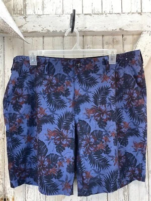 Pantalones Cortos Bermudas Arizona Flex Para Hombre Talla 40 Azul Floral Poliéster Híbrido Ligero Foto 1 de 4