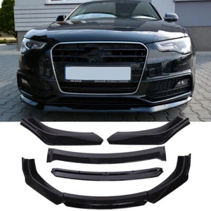 Front Spoiler Lippe Stoßstange Schwarz Glanz Für Audi A5 8T B8 S-Line S5 - Bild 1 von 8