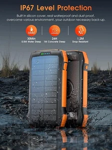 Solar Power Bank, 26800mah Portable Charger PD 20W & QC3.0 18W & Wireless 10W wi - Picture 1 of 8