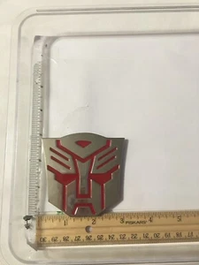 2008-2010 TRANSFORMERS METAL COLLECTIBLE BELT BUCKLE HASBRO Red Silver - Picture 1 of 5