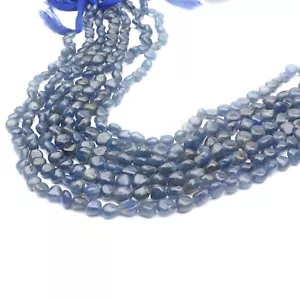 Natürliche Blaue Saphir Perlen 8 Zoll Strang 6-7 mm Perlen Glatt Trommelform Perlen - Bild 1 von 6