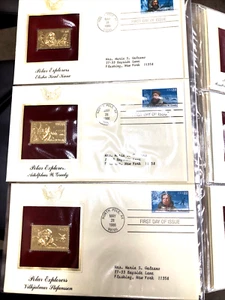 78 Golden Replicas of US Stamps from Postal Commemorative Society 22k Gold FDC - Picture 1 of 6