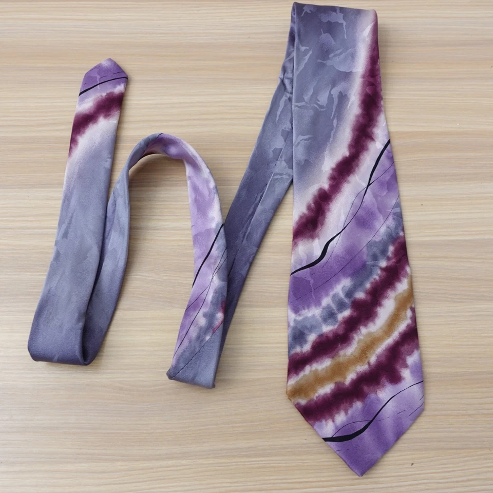 Corbata de cuello Jerry Garcia para hombre púrpura pintura abstracta audaz artista fuerte ola de marea Foto 1 de 4
