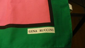 Gina Ruccini Made in Italy 30" square floral motif scarf kerchief S250 - Picture 1 of 4
