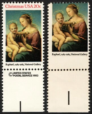 US # 2063 Var MINT OG NH* "SCARCE RED INSCRIPTION MISSING" ERROR + MISREGIST EFO - Image 1 of 4