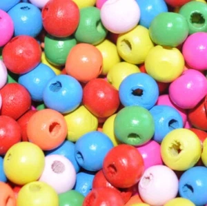 500pcs 6mm Multicoloured wood beads ideal for DIY children Jewellery Making - Picture 1 of 3