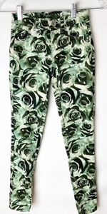 Justice Premium Girls 10S Simply Low Rose Floral Print Stretch Jegging Slim EUC - Picture 1 of 3