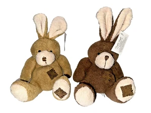 Set Of 2 Super Soft Plush Bunny Rabbit Bears Stuffed Animals - Easter Basket Toy - Picture 1 of 13