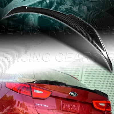 V-STYLE REAL CARBON FIBER REAR TRUNK LID SPOILER WING FIT 14-15 KIA OPTIMA K5 - Image 1 of 4