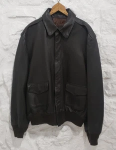 VTG The Aviators Store Type A2 Flight Bomber Leather Military USAF Jacket Sz 46 - Picture 1 of 6