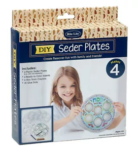 Decorazione Piatto Seder Pasquale - Set 4 Piatti Plastica - Gioco Arte Bambini Bambini - Foto 1 di 3