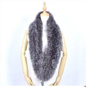 Men's Real Fox Fur Scarf Collar Winter Warm Neckerchief Shawl Wraps Outdoor Ski - Picture 1 of 5