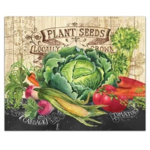 LAST ONE Glass Counter Saver 8" x 10" -Our Farm Vegetable Theme - Picture 1 of 1