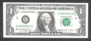 1988A $1 Web Note FRN, fr. 1917, E50838810K Run 8-EK Block 4-4 UNC - Picture 1 of 2