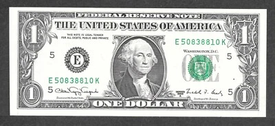 1988A $1 Web Note FRN, fr. 1917, E50838810K Run 8-EK Block 4-4 UNC - Image 1 of 2