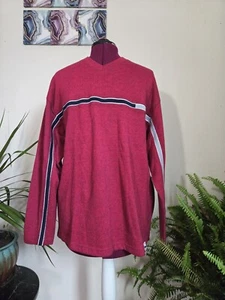 VTG NWT 90s Y2K Mens Sz Lg Striped Sweater Skate Ski MallGrunge Rave Cyber Punk - Picture 1 of 8