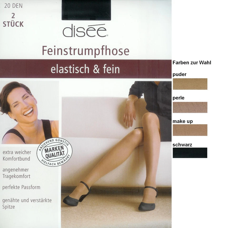 disée Feinstrumpfhosen Strumpfhosen 20 Den matt transparent *wow* 46-48 Schwarz