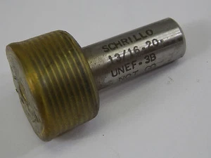SCHRILLO THREAD PLUG GAGE 13/16-20 UNEF-3B NOT GO PD .7843 - Picture 1 of 3