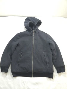 Armani Exchange Hoodie Extra Large Blue Jacket Heavy Faux Fur Full Zip Bomber - Picture 1 of 7