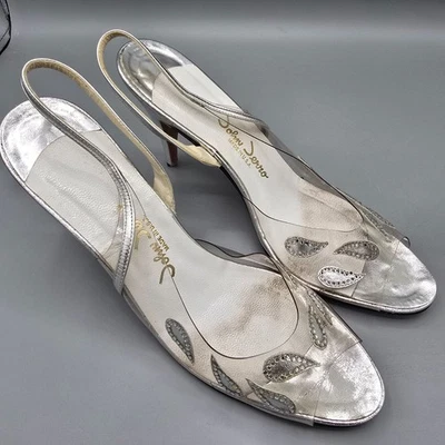 Tacones discoteca vintage de cachemira con estrás John Jerro de los años 70/80 (10AA) Foto 1 de 4