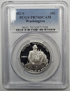 1982-S Washington Commemorative Half Dollar 90% Silver PCGS PR 70 DCAM - Picture 1 of 4