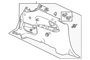 Genuine GM Titanium Driver Side Quarter Lower Rear Trim Panel 23483040 - Picture 1 of 2