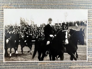 RPPC Reiter Dressur Pferde Reiter Echt Foto Postkarte - Bild 1 von 2