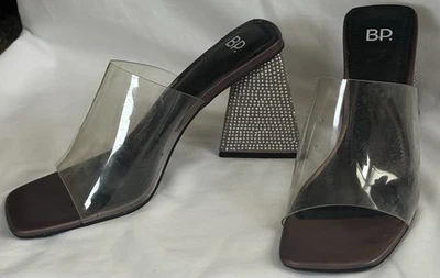 Sandalias de tacón BP Nordstrom Collins marrón iridiscente estrás, mujer talla 8,5 Foto 1 de 4