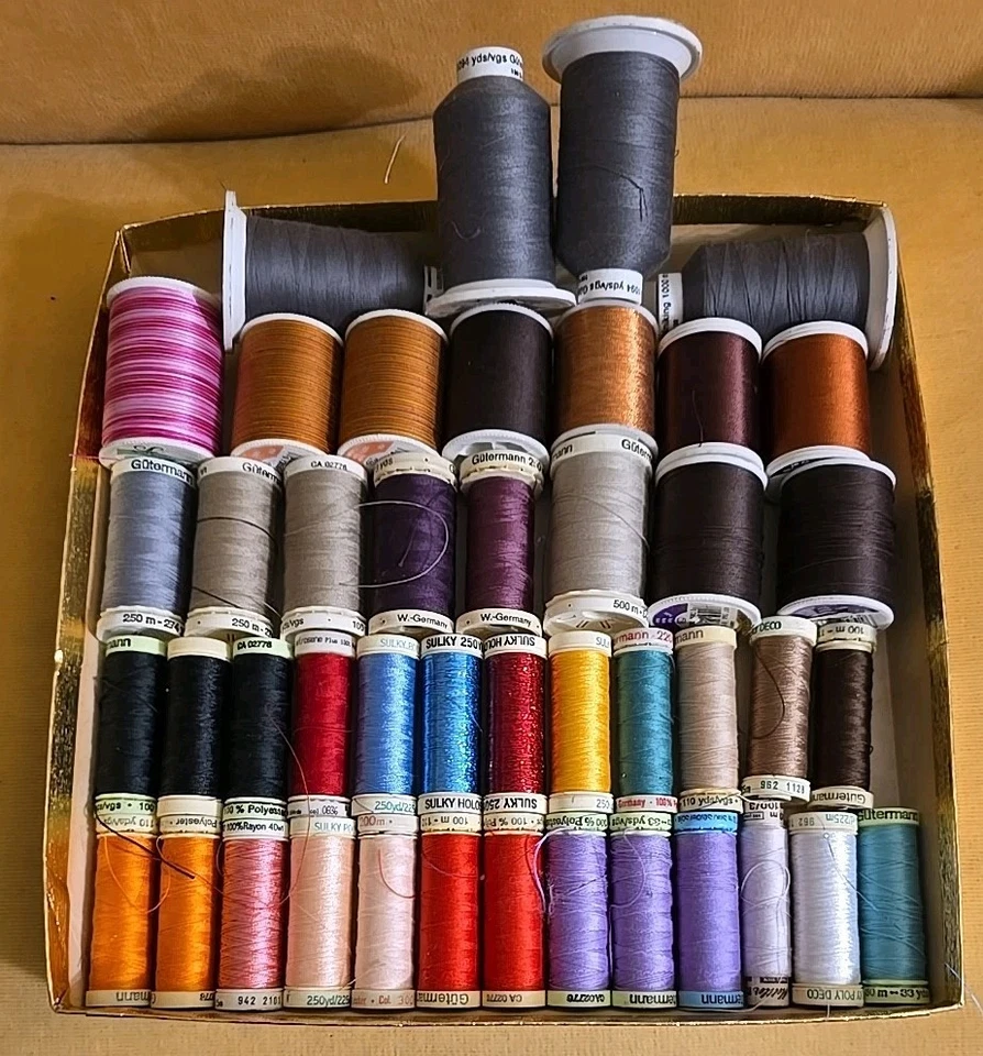 44 Gutermann Sulky Thread Rayon Embroidery Spools New & Partially Used - Image 1 of 4