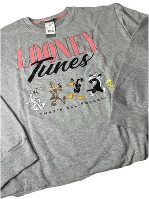 Looney Tunes 套衫圆领运动衫女式 2X 码全新带标签 — 第 1/4 张图片