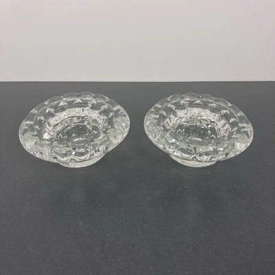 Juego de 2 candelabros de vidrio transparente Pasari para cono, votivo y tealight Foto 1 de 4