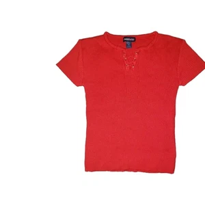 Camiseta Y2K Limited Too Girls Roja Con Cordones Junior Delgada Mediana Acanalada XL/16 - Imagen 1 de 5