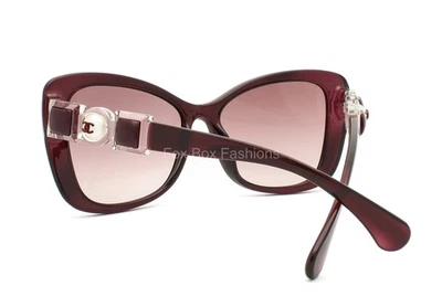 Chanel Sunglasses CH5445H 1673/S1 Burgundy Bordeaux with Glass Pearls No Case - Image 1 of 4