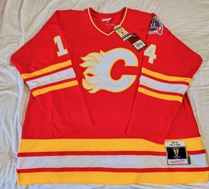 NWT Calgary Flames Theo Fleury Mitchell & Ness Men's Size 2XL Hockey Jersey - Picture 1 of 5