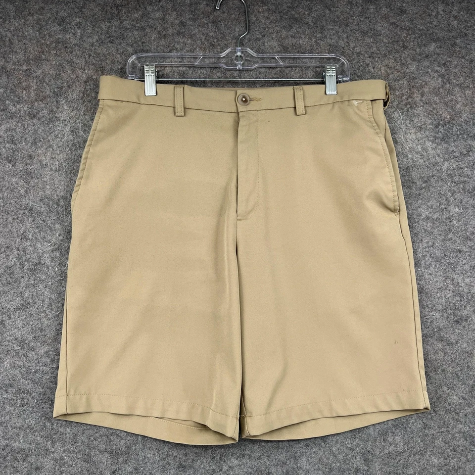 Haggar Shorts Mens 34 Khaki Tan Cool 18 Pro Performance Preppy Golf Flat Front - Image 1 of 4