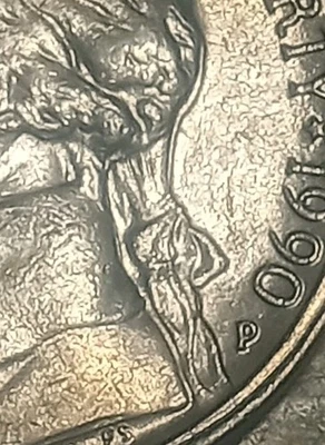 1990 P DDO, Image Strike Jefferson Nickel Coin,Free Shipping!!! - Image 1 of 4