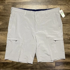 Izod Golfshorts Herren 34 Swingflex Cargo Short gerade Passform grau 9,5" Schrittlänge - Bild 1 von 8