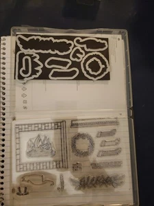 STAMPIN UP CHIMENEA FESTIVA Juego de sellos y troqueles Medias de Navidad Corona Gato Acebo - Imagen 1 de 6