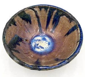 Vintage Handmade Studio Pottery Trinket Dish, Crackled Glaze, Signed, 3.9" - Picture 1 of 9