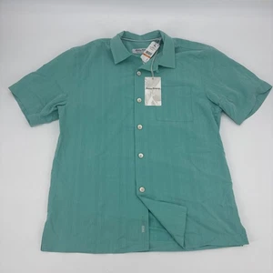 NWT Tommy Bahama Men's Coconut Point Tide Vista Hawaiian Shirt Cabo Teal Size S - Picture 1 of 5