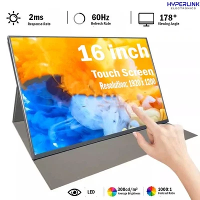 16" Touch Screen Portable Monitor – FHD 1080P IPS Ultra-Slim Screen - Image 1 of 4