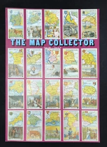 Map Collector Cigarette Card maps & George Frederick Cruchley mapmaker 1990 - Imagen 1 de 3